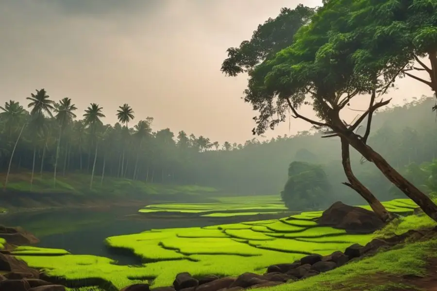 Kerala landscape with mysterious elements