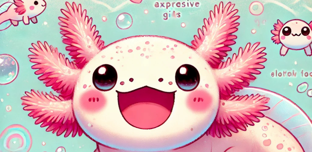 kawaii:dyf8c8wezxm= cute axolotl